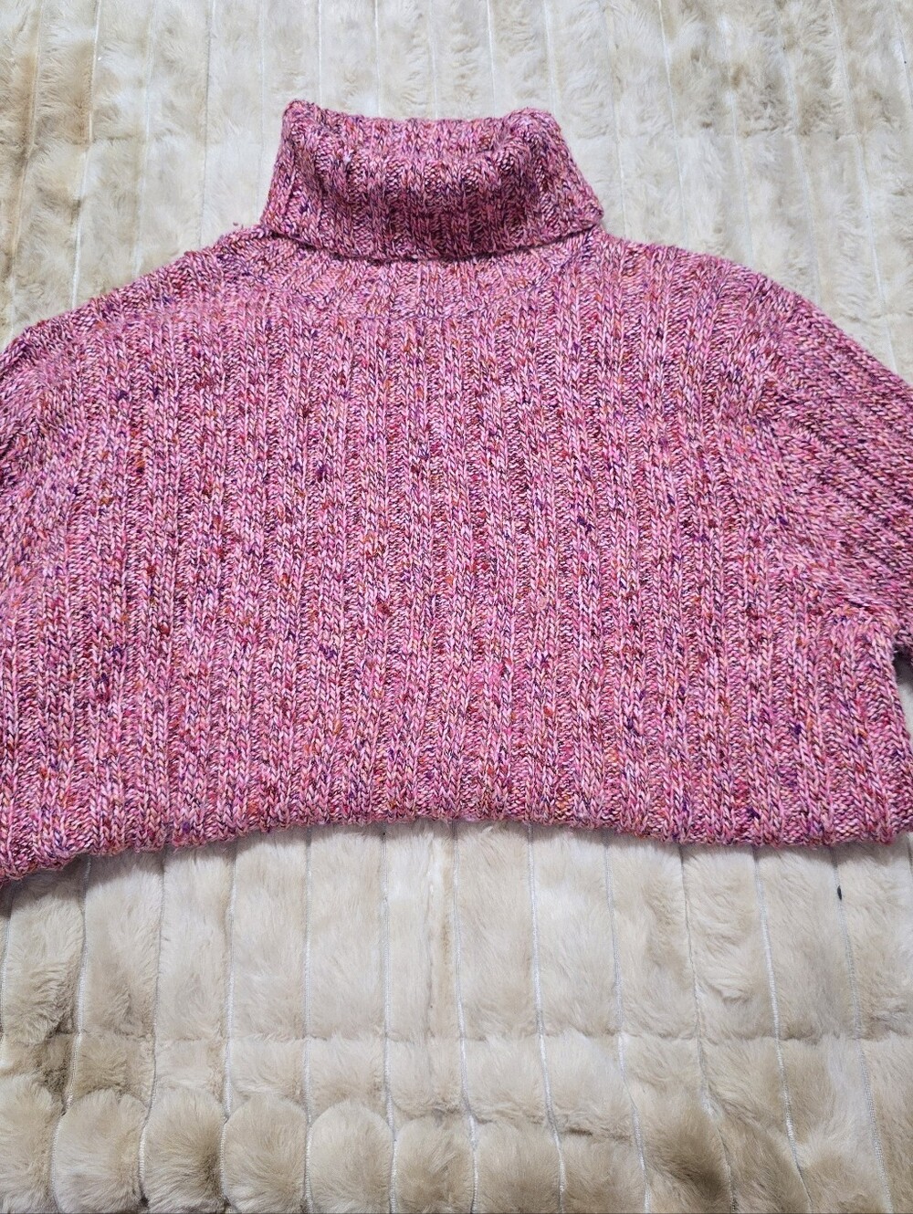 Coldwater Creek Pink Marled Turtleneck Sweater Grandmacore